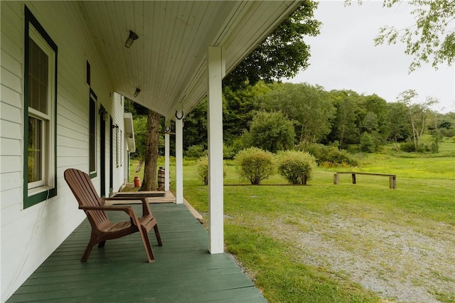 view of yard with a porch