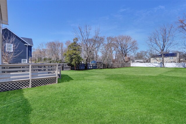 83 Fairview Ave, Islip Terrace, NY 11752 - view of yard with a fenced backyard and a wooden deck