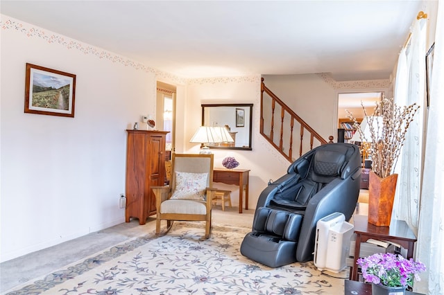 20 Bowers Dr, Hurleyville, NY 12747 - living area with light carpet and stairway