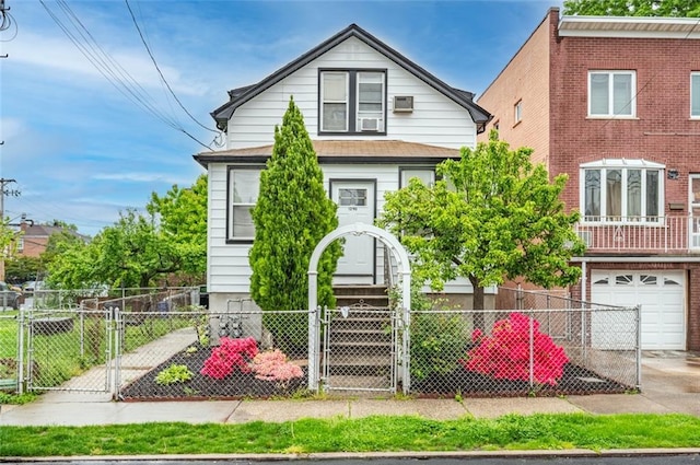 1290 Edison Ave, Bronx, NY 10461 - view of front facade featuring a garage, fence, a gate, and concrete driveway