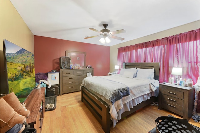 91 Meyerhoff Rd, Hurleyville, NY 12747 - bedroom with light wood-style floors and a ceiling fan
