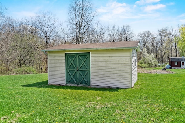view of shed