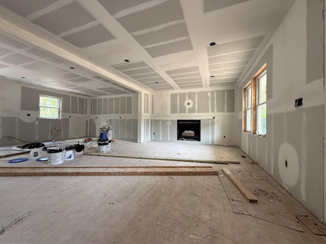 111 Currans Rd, Middle Island, NY 11953 - unfurnished living room featuring a fireplace