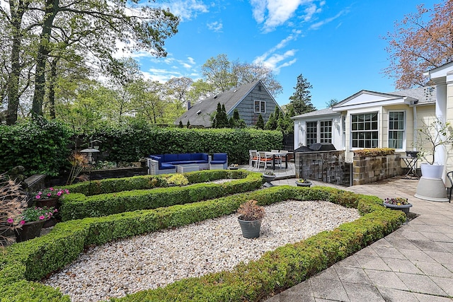 45 Holiday Blvd, Center Moriches, NY 11934 - view of yard featuring an outdoor living space and a patio area