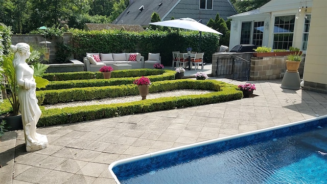 45 Holiday Blvd, Center Moriches, NY 11934 - view of yard with a patio and outdoor lounge area