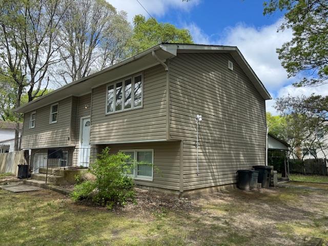 27 Hampton Ave, Mastic, NY 11950 - rear view of property featuring central air condition unit
