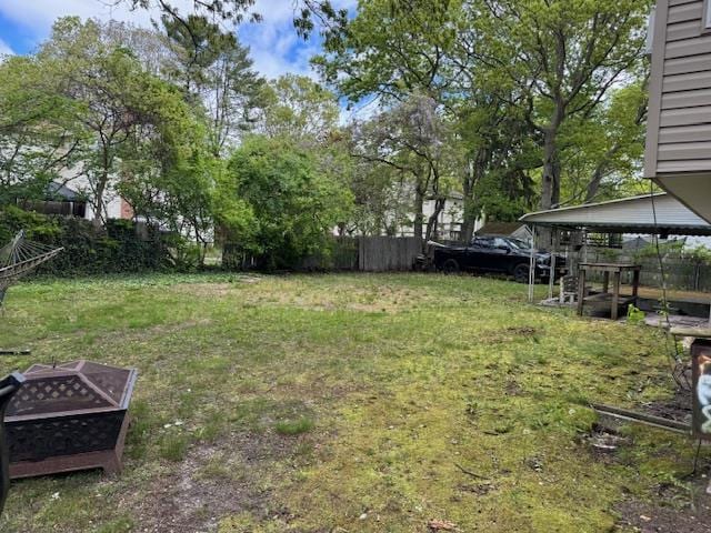27 Hampton Ave, Mastic, NY 11950 - view of yard with an outdoor fire pit