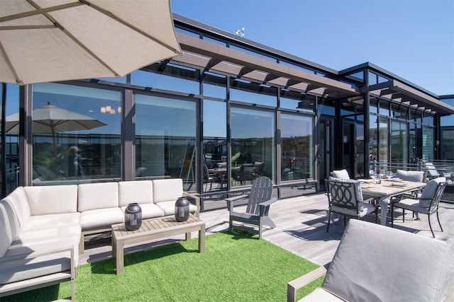 18 Rivers Edge Dr Unit 506, Tarrytown, NY 10591 - view of patio / terrace featuring an outdoor hangout area, a deck, and outdoor dining space