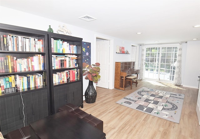 sitting room with wood finished floors