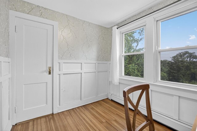 155 Tuckers Corners Rd, Plattekill, NY 12528 - unfurnished room with baseboard heating, light wood finished floors, and a decorative wall