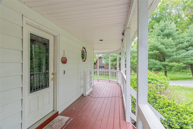 6 Swain Dr, Pleasant Valley, NY 12569 - wooden deck with a porch