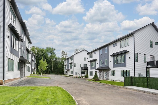 view of road featuring a residential view