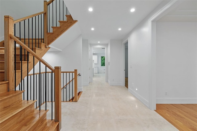 5 Francis Pl Unit 214, Monsey, NY 10952 - hallway with recessed lighting and stairs