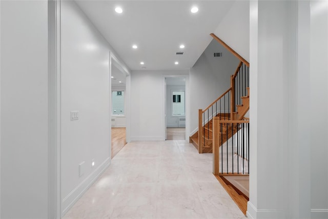 5 Francis Pl Unit 214, Monsey, NY 10952 - hallway featuring stairway and recessed lighting