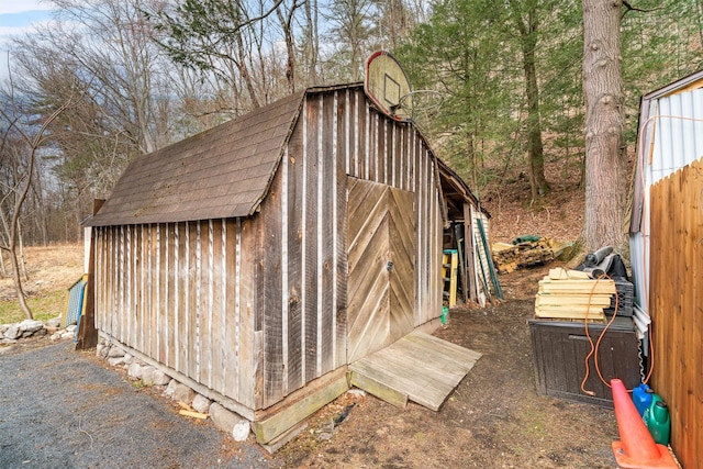 view of shed