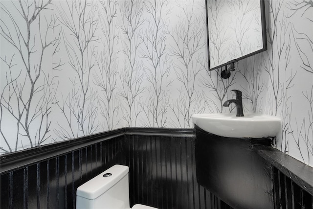 half bathroom with a sink and toilet