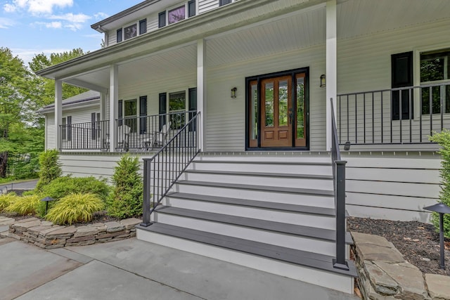 309 Quannacut Rd, Pine Bush, NY 12566 - doorway to property with covered porch and french doors