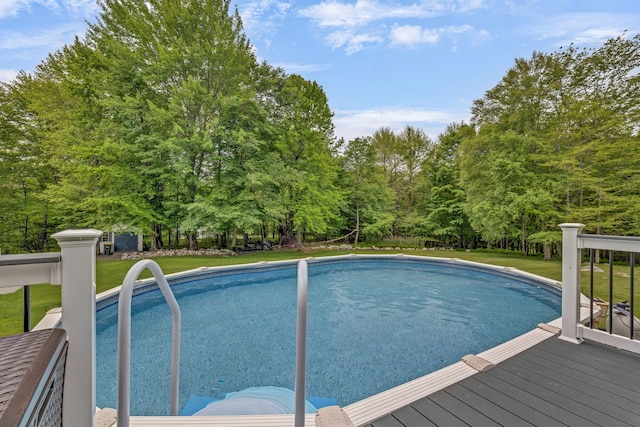 309 Quannacut Rd, Pine Bush, NY 12566 - swimming pool with a yard and a wooden deck