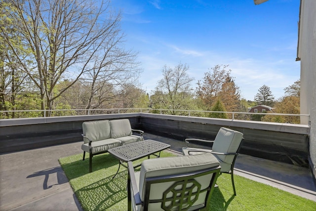 balcony with an outdoor hangout area