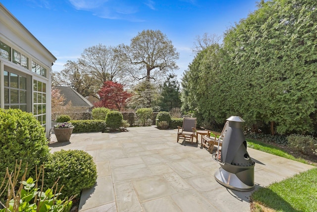 view of patio with fence