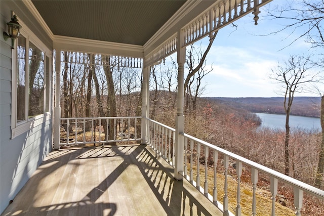 balcony with a water view