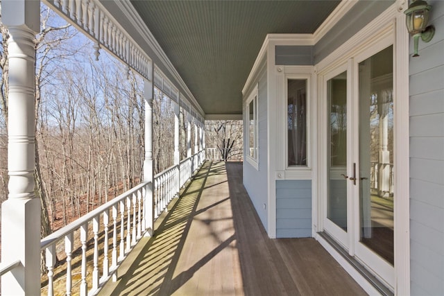 balcony with french doors