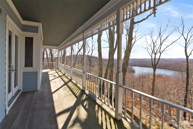 balcony with a water view
