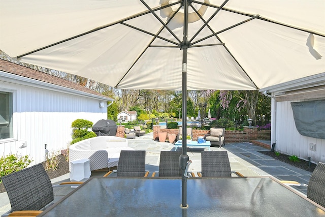 view of patio with outdoor dining space