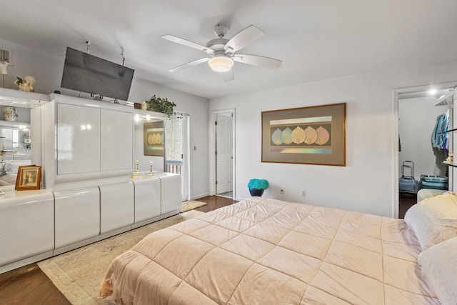 225 Toleman Rd, Washingtonville, NY 10992 - bedroom with visible vents, ceiling fan, and wood finished floors