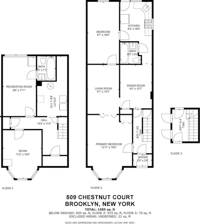 509 Chestnut St, Brooklyn, NY 11208 - floor plan