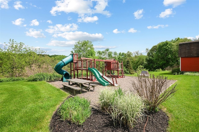 370 Forest Rd, Wallkill, NY 12589 - view of jungle gym featuring a lawn