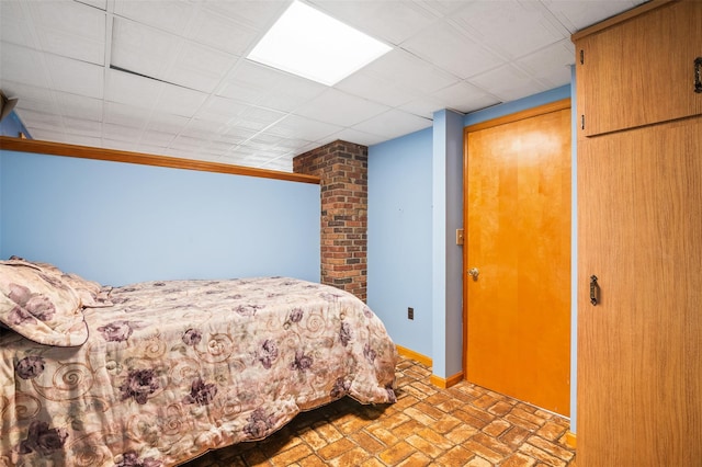 370 Forest Rd, Wallkill, NY 12589 - bedroom with brick floors and baseboards