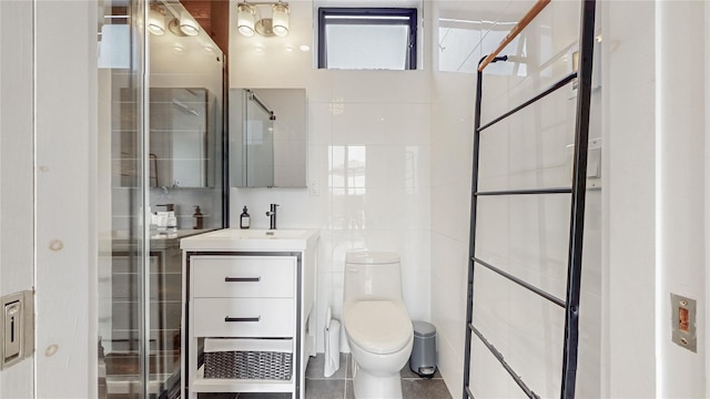 1043 Halsey St Unit 4, Brooklyn, NY 11207 - full bath featuring vanity, toilet, and tile walls