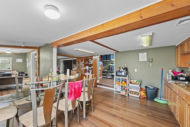 77 Jessup Switch Rd, Florida, NY 10921 - dining space with light wood-type flooring and beam ceiling