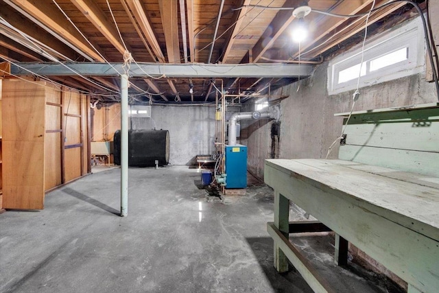 basement with heating fuel