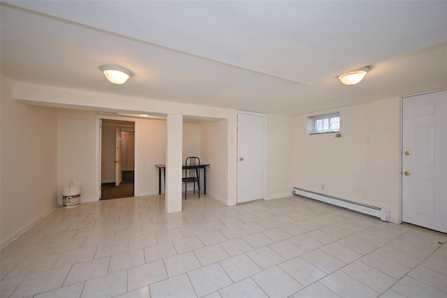 174-20 Jewel Ave, Fresh Meadows, NY 11365 - below grade area with baseboards and a baseboard radiator
