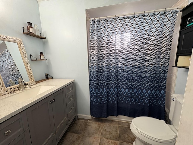 43 Overlook Rd, Monroe, NY 10950 - full bathroom featuring toilet, vanity, and a shower with shower curtain