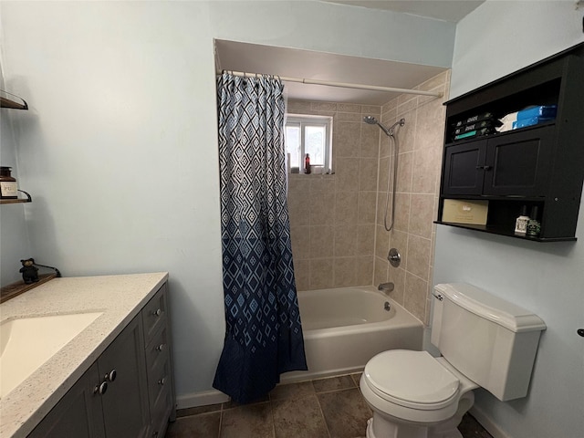 43 Overlook Rd, Monroe, NY 10950 - full bathroom with shower / tub combo with curtain, baseboards, vanity, and toilet