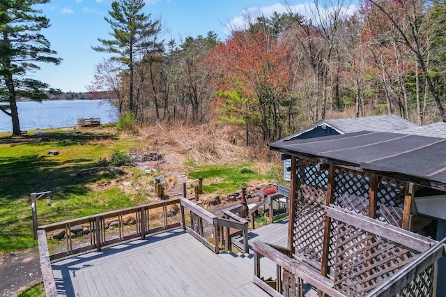 236 Lakeview Drive Rd, Eldred, NY 12743 - wooden terrace featuring a water view