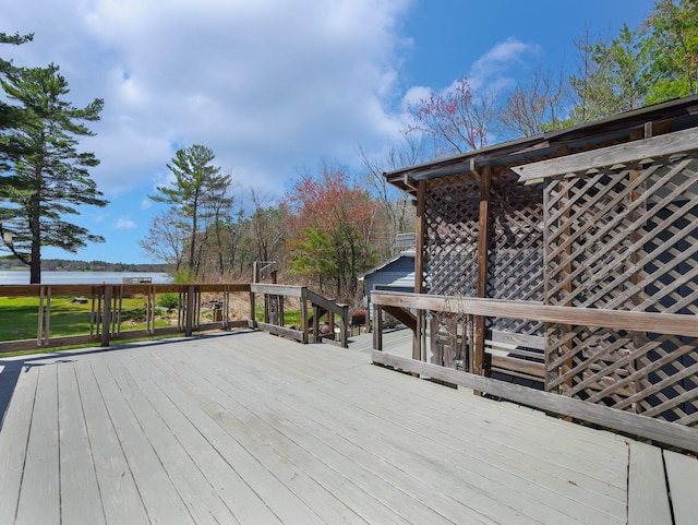 236 Lakeview Drive Rd, Eldred, NY 12743 - wooden terrace with a water view
