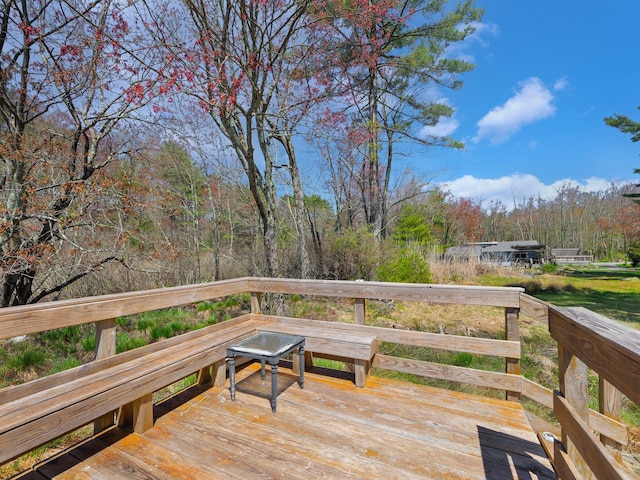 236 Lakeview Drive Rd, Eldred, NY 12743 - wooden terrace featuring a view of trees