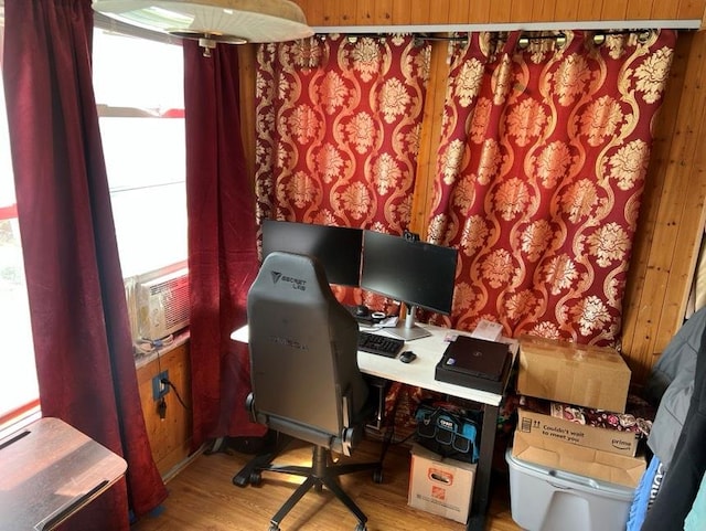 216 N Ocean Ave, Freeport, NY 11520 - office area featuring wood finished floors, a healthy amount of sunlight, and cooling unit