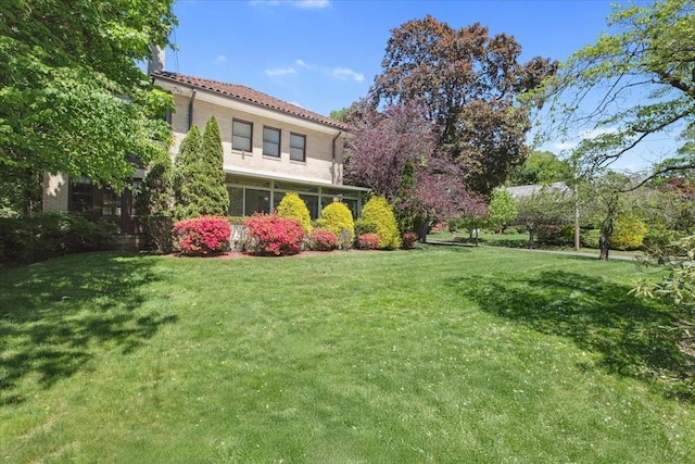 view of grassy yard