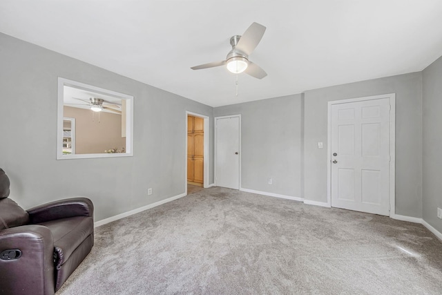 53 Abinet Ct, Selden, NY 11784 - living area with a ceiling fan, carpet floors, and baseboards
