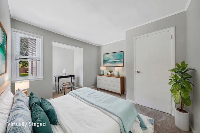 53 Abinet Ct, Selden, NY 11784 - carpeted bedroom featuring crown molding and baseboards