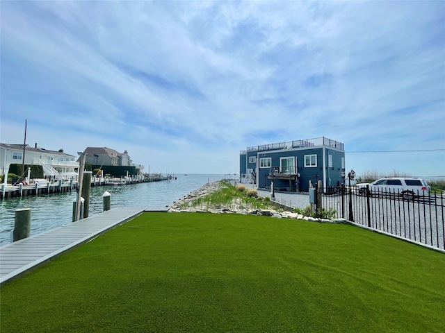505 E Dr, Copiague, NY 11726 - dock area featuring a water view