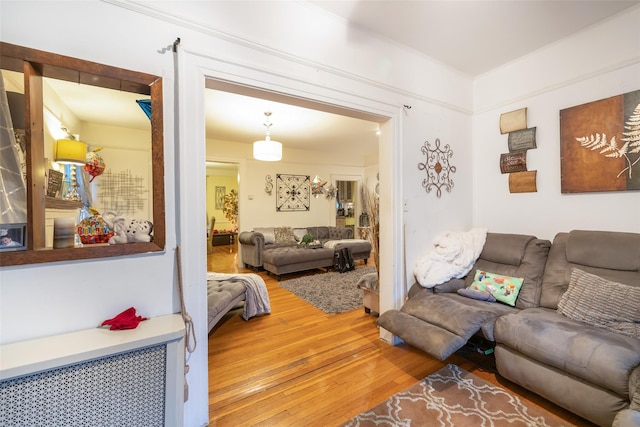 living room with light wood-style floors