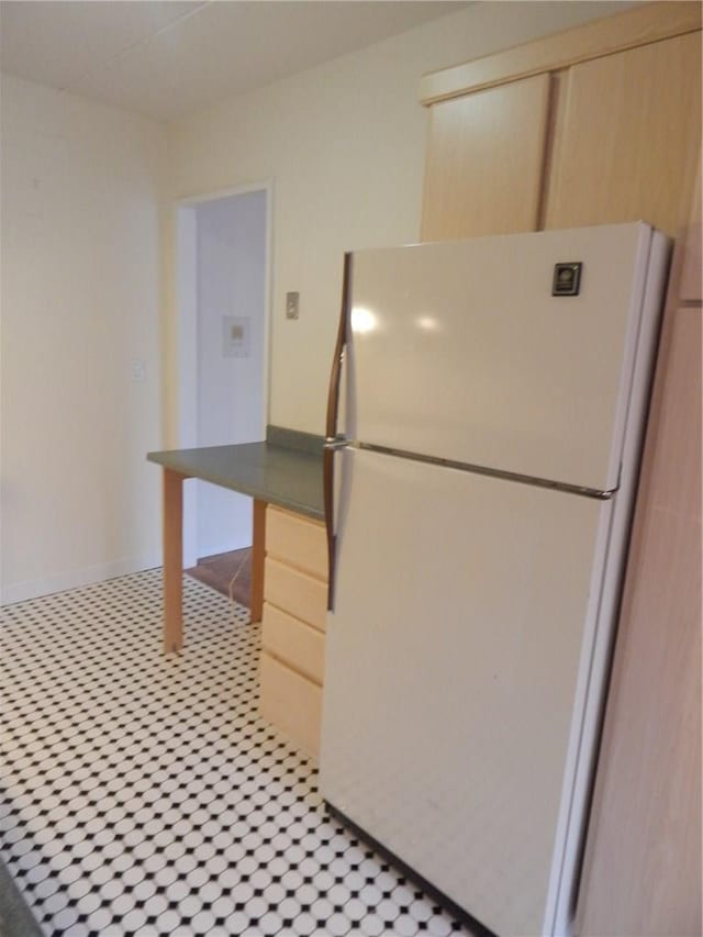 412 Benedict Ave Unit 5J, Tarrytown, NY 10591 - kitchen featuring freestanding refrigerator and light brown cabinets