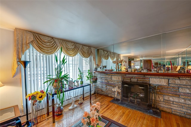living room featuring hardwood / wood-style floors