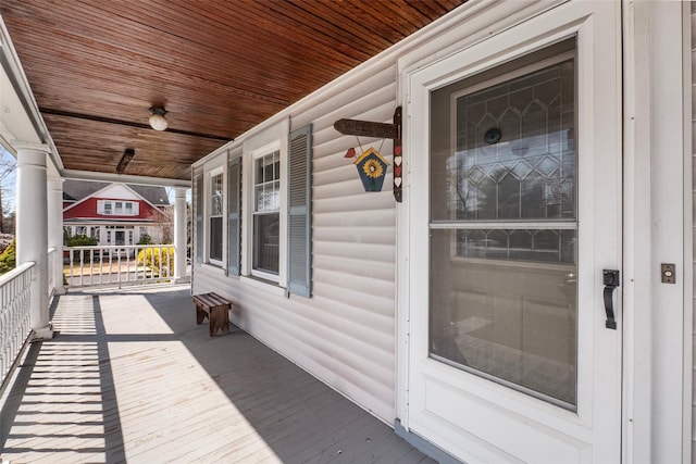 wooden deck with a porch